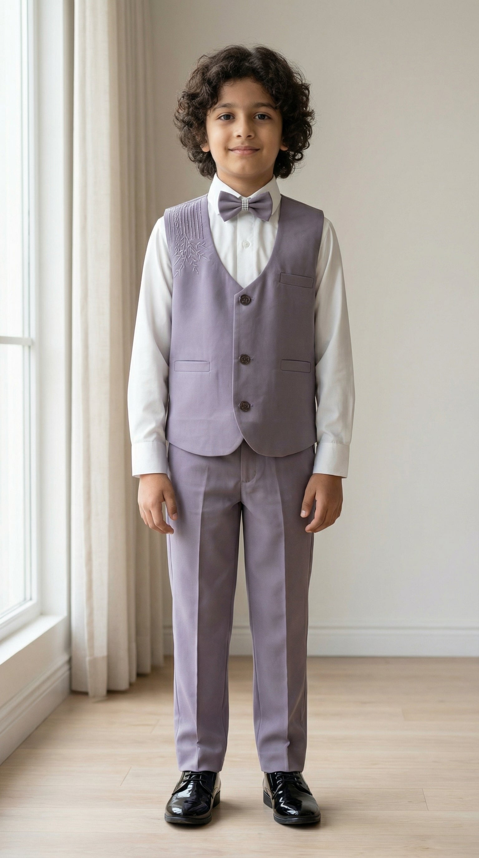 Ahhaaaa Boys' Luxury Japani Silk 3-Piece Waistcoat Set | Designer Striped & Textured Party Wear (2-8 Years)