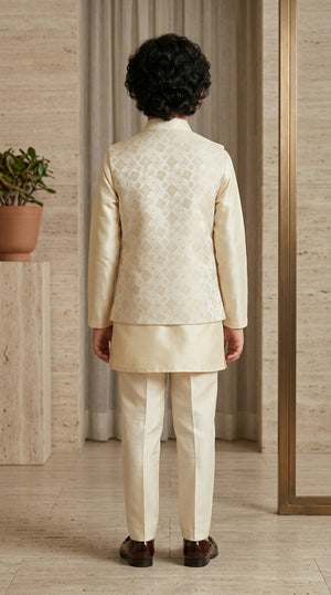 The Royal Diamond Collection: Boys 2-Piece Attached Indo-Western Set