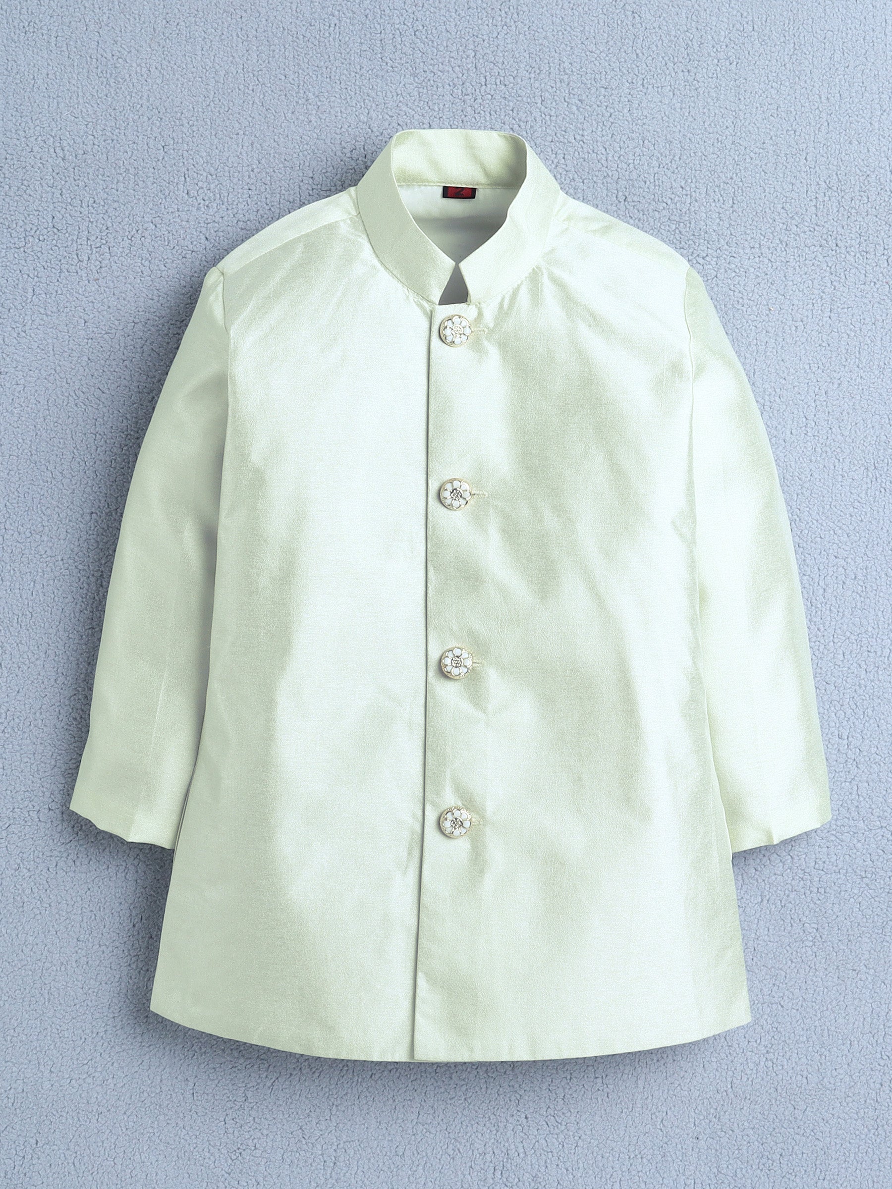 Ahhaaaa Boys Jacquard Sherwani Set | Gold, Pink, Green | Ethnic Party Wear 2-11Y