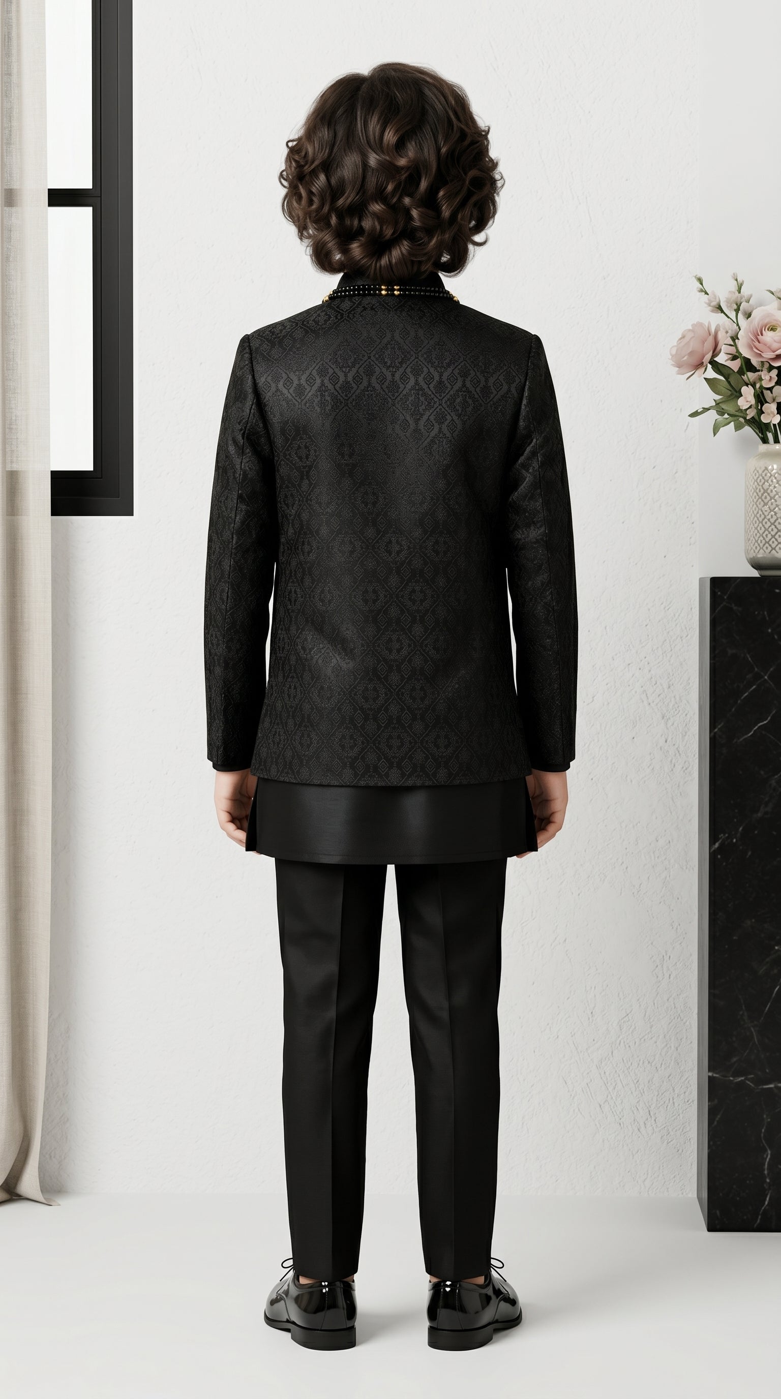 The Midnight Gala Collection: Boys Premium Indo-Western Sherwani Set