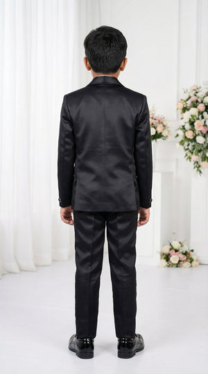 Ahhaaaa Boys Luxury 3-Piece Textured Coat Suit Set (Available in Wine, Black, Navy)