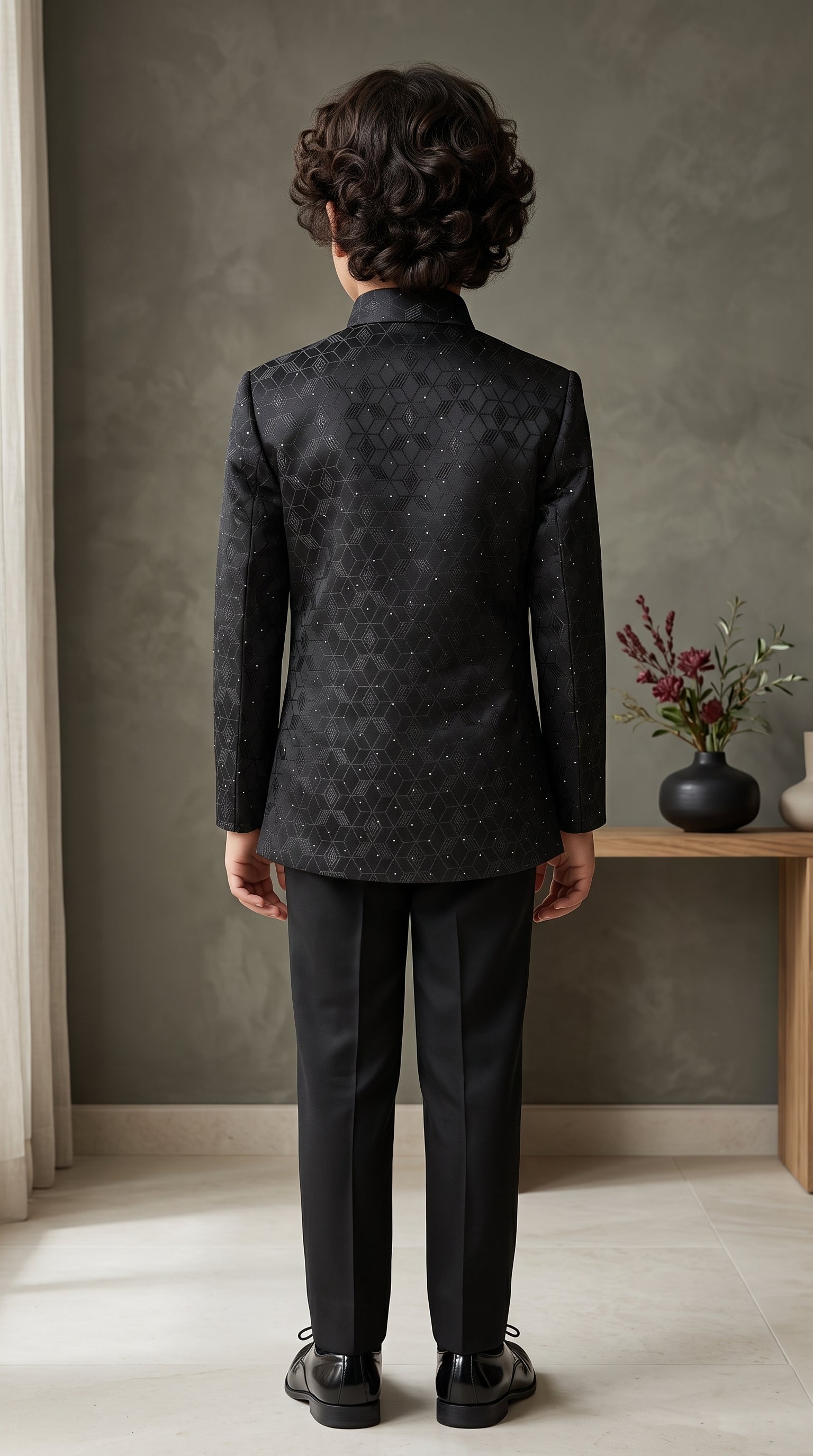 The Imperial Cube Collection: Boys Premium Jacquard Jodhpuri Suit Set