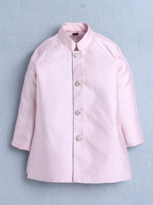 Ahhaaaa Boys Jacquard Sherwani Set | Gold, Pink, Green | Ethnic Party Wear 2-11Y