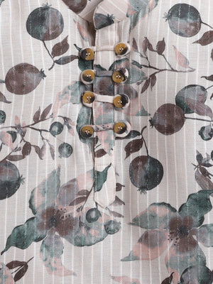 Ahhaaaa Boys' Ethnic Printed Cotton Blend Full Sleeve Kurta Shirt - Casual Traditional Wear for Kids