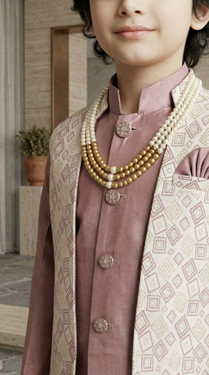 The Royal Diamond Collection: Boys 2-Piece Attached Indo-Western Set