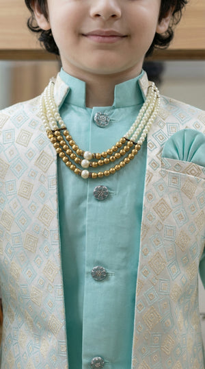 The Royal Diamond Collection: Boys 2-Piece Attached Indo-Western Set