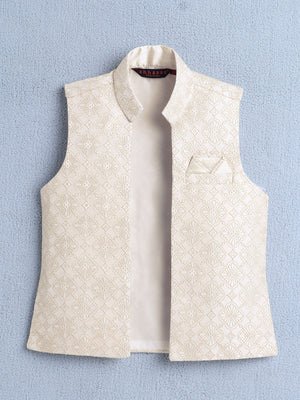 Ahhaaaa Boys Jacquard Sherwani Set | Gold, Pink, Green | Ethnic Party Wear 2-11Y