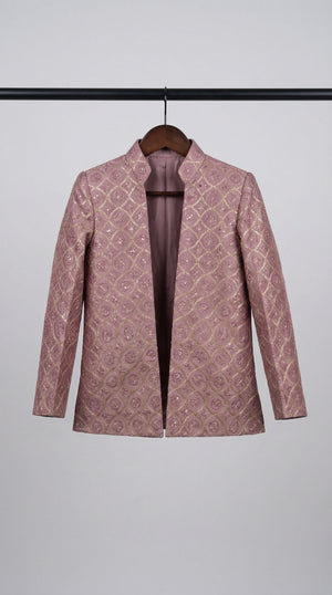 Ahhaaaa Boys 3-Piece Indo-Western Set with Embroidered Jacket & Kurta - Black, Pink, White (2-11 Years)