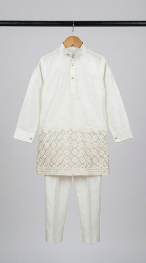 Ahhaaaa Boys Premium Viscose Kurta Set: Elegant Embroidered Festive Wear for Ages 2-11