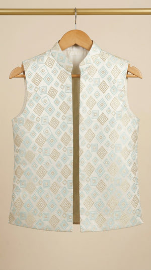 The Royal Diamond Collection: Boys 2-Piece Attached Indo-Western Set