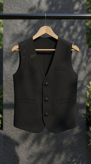 Ahhaaaa Boys 3-Piece Formal Waistcoat Suit Set with Shirt & Bow Tie - Black, Navy, Wine (2-8 Years)