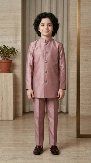 The Royal Diamond Collection: Boys 2-Piece Attached Indo-Western Set