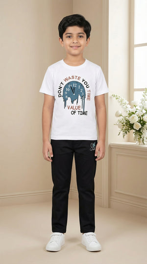 Ahhaaaa Boys' Luxury Japani Silk Striped Indo-Western Blazer & Trouser Set (Ages 2-8Y)