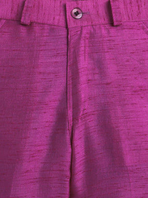 Ahhaaaa Woven Self-Design Boys Sherwani in Bottle Green | Kids Kurta Pajama Set with Mala for Festive Party