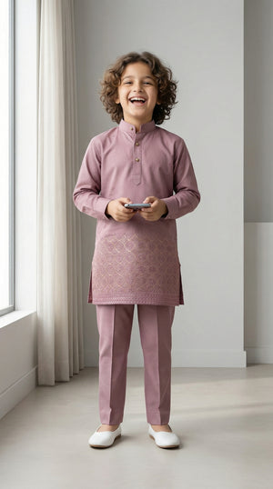 Ahhaaaa Boys Premium Viscose Kurta Set: Elegant Embroidered Festive Wear for Ages 2-11