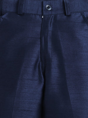 Ahhaaaa Woven Self-Design Boys Sherwani in Bottle Green | Kids Kurta Pajama Set with Mala for Festive Party