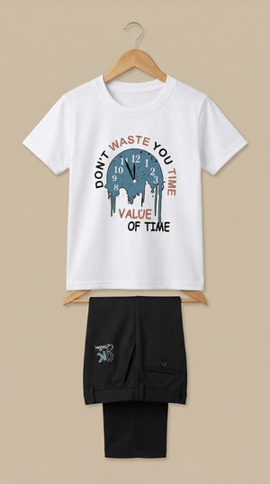 Ahhaaaa Boys' Luxury Japani Silk Striped Indo-Western Blazer & Trouser Set (Ages 2-8Y)