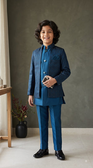 The Midnight Gala Collection: Boys Premium Indo-Western Sherwani Set
