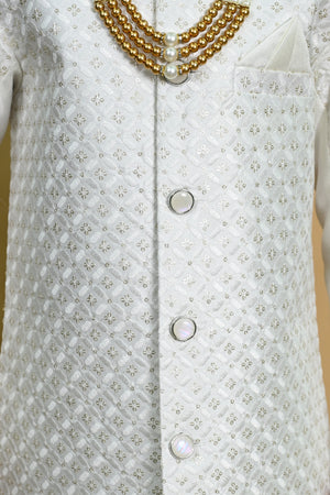 Ahhaaaa Royal Prince Jodhpuri Suit for Boys | Kids Festive Bandhgala with Mala | Art Silk Indo-Western Wedding Outfit