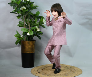Ahhaaaa Royal Prince Jodhpuri Suit for Boys | Kids Festive Bandhgala with Mala | Art Silk Indo-Western Wedding Outfit