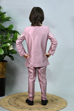 Ahhaaaa Royal Prince Jodhpuri Suit for Boys | Kids Festive Bandhgala with Mala | Art Silk Indo-Western Wedding Outfit