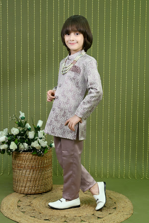 Ahhaaaa Boys Jodhpuri Sherwani Suit – 2 Piece Jacquard Set