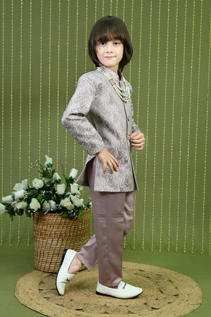 Ahhaaaa Boys Jodhpuri Sherwani Suit – 2 Piece Jacquard Set