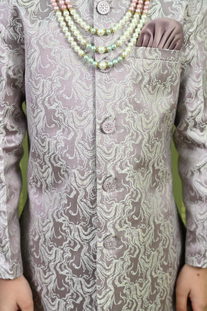 Ahhaaaa Boys Jodhpuri Sherwani Suit – 2 Piece Jacquard Set