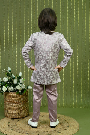 Ahhaaaa Boys Jodhpuri Sherwani Suit – 2 Piece Jacquard Set