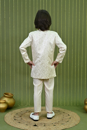 Ahhaaaa Boys 2 Piece Jacquard with Zari Work Kids Wedding & Festive Wear