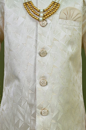 Ahhaaaa Boys 2 Piece Jacquard with Zari Work Kids Wedding & Festive Wear