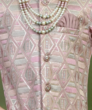 Ahhaaaa Boys Jodhpuri Sherwani Suit – 2 Piece Set with Embroidered Sequin Work