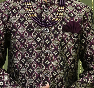 Ahhaaaa Boys Jodhpuri Sherwani Suit – 2 Piece Jacquard with Sequin Embroidery