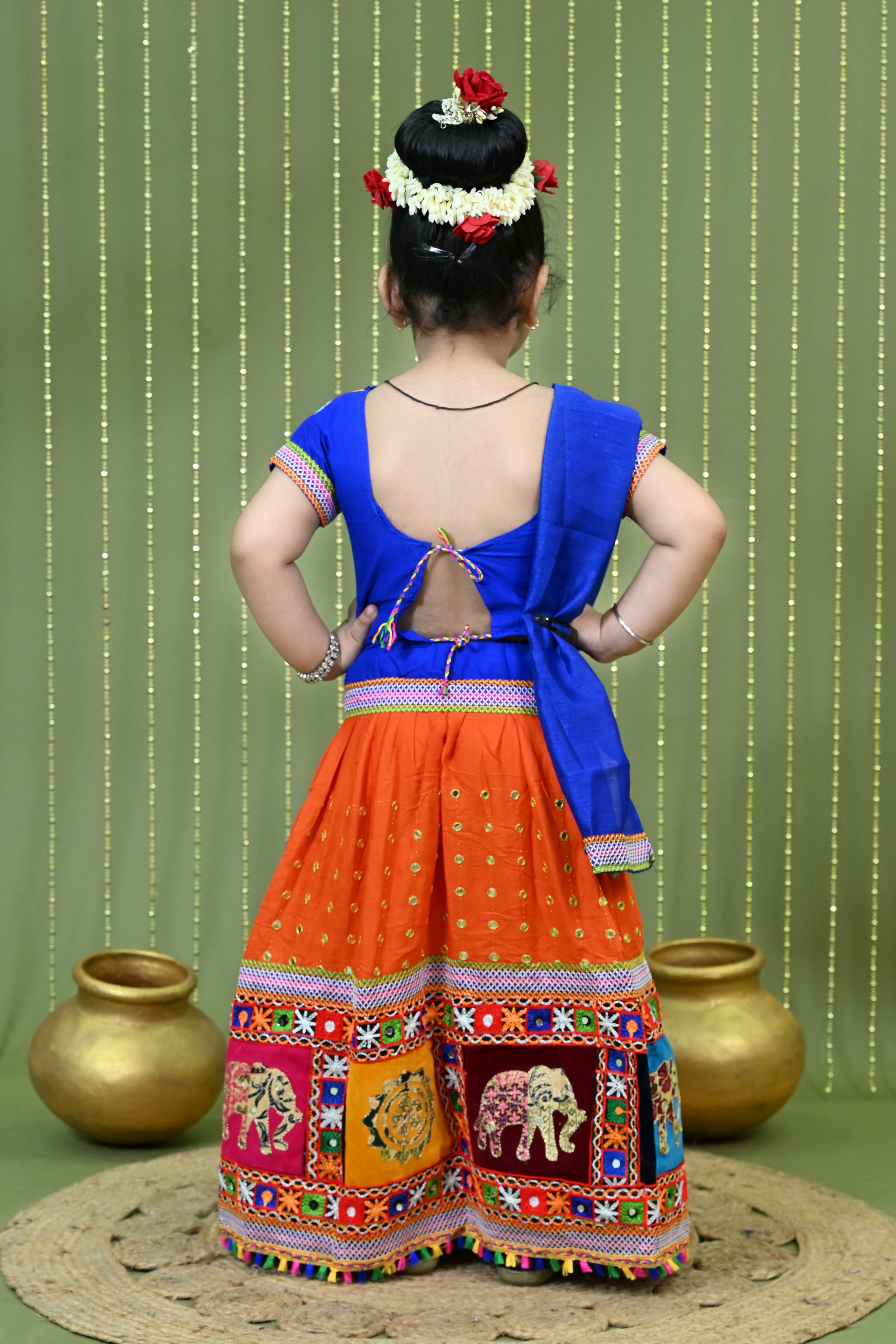 Kids Ethnic Wear Lehenga Choli for Girls | Gujarati Dandiya Raas Dress with Embroidery
