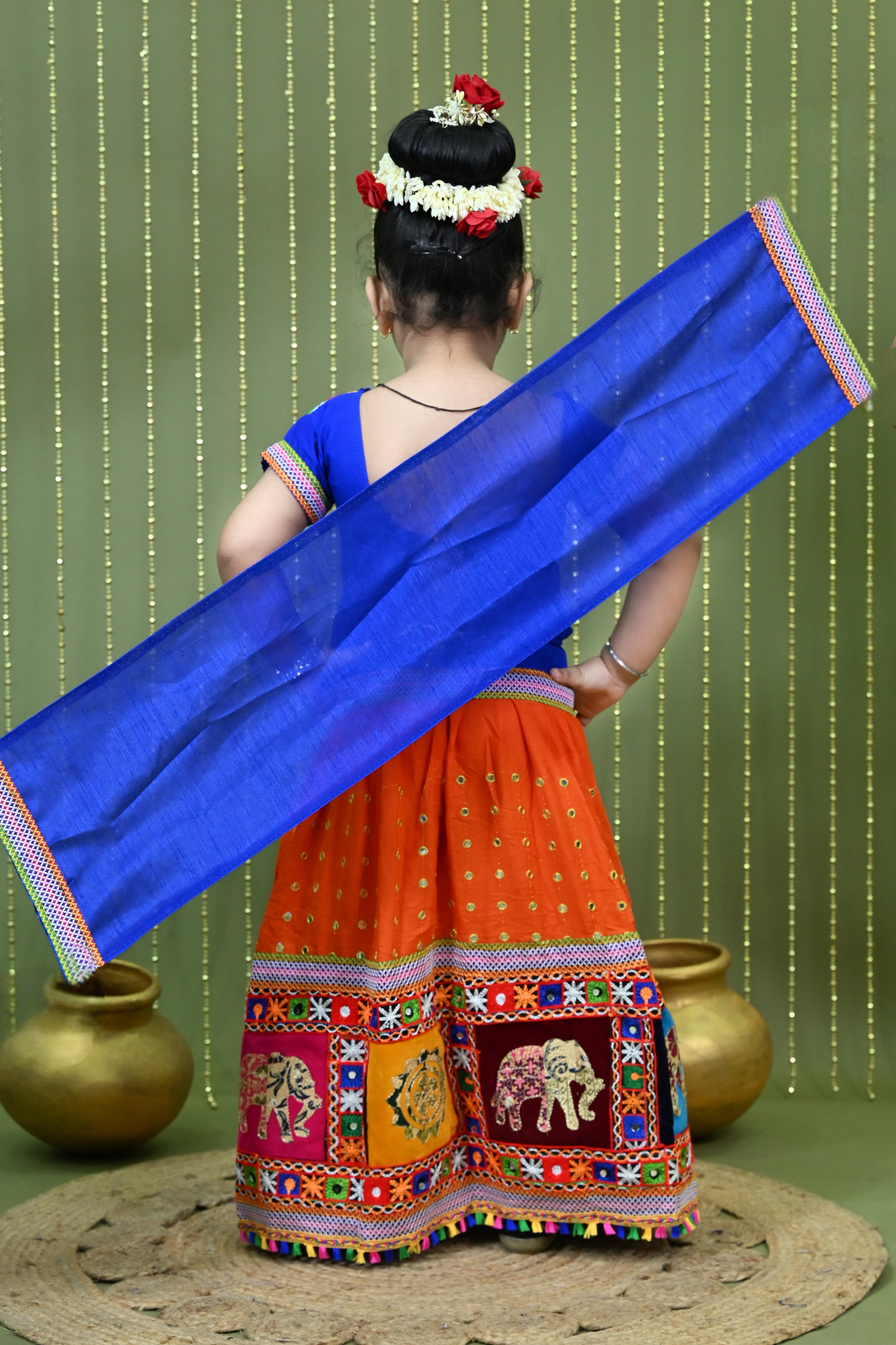 Kids Ethnic Wear Lehenga Choli for Girls | Gujarati Dandiya Raas Dress with Embroidery