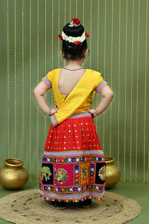 Kids Ethnic Wear Lehenga Choli for Girls | Gujarati Dandiya Raas Dress with Embroidery