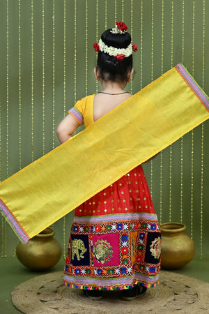 Kids Ethnic Wear Lehenga Choli for Girls | Gujarati Dandiya Raas Dress with Embroidery