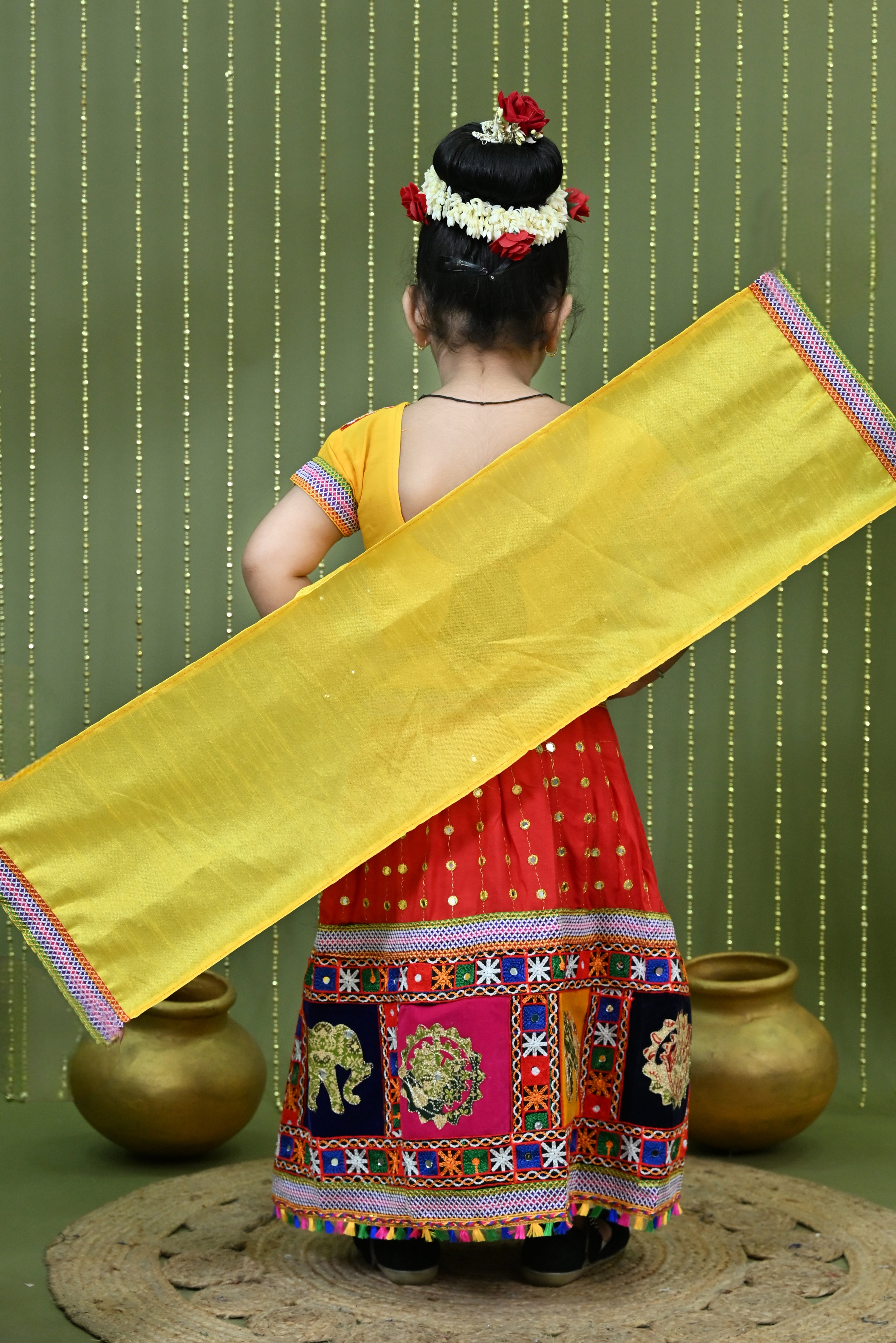 Kids Ethnic Wear Lehenga Choli for Girls | Gujarati Dandiya Raas Dress with Embroidery