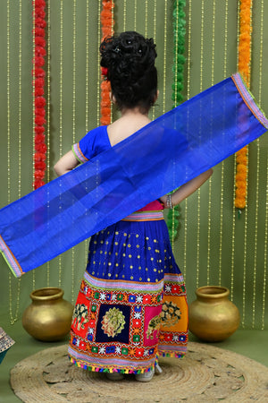 Kids Ethnic Wear Lehenga Choli for Girls | Gujarati Dandiya Raas Dress with Embroidery