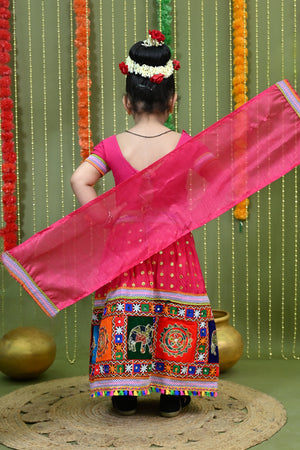 Kids Ethnic Wear Lehenga Choli for Girls | Gujarati Dandiya Raas Dress with Embroidery