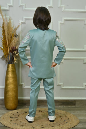 Ahhaaaa Boys Jodhpuri Sherwani Suit – 2 Piece Set with Embroidered Sequin Work