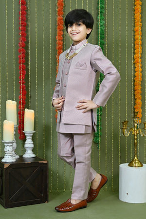 Ahhaaaa Boys Kurta Pajama with Nehru Jacket – 3 Piece Ethnic Set for Kids Wedding & Festive Wear