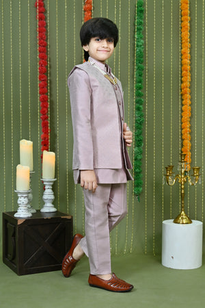 Ahhaaaa Boys Kurta Pajama with Nehru Jacket – 3 Piece Ethnic Set for Kids Wedding & Festive Wear