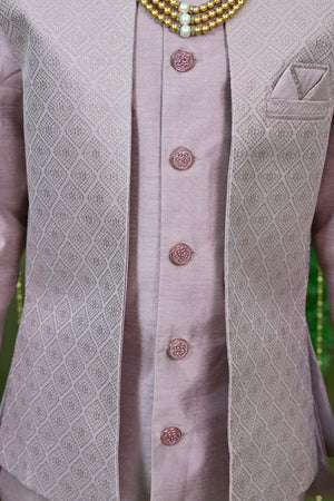 Ahhaaaa Boys Kurta Pajama with Nehru Jacket – 3 Piece Ethnic Set for Kids Wedding & Festive Wear