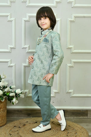 Ahhaaaa Boys Jodhpuri Sherwani Suit – 2 Piece Jacquard Set