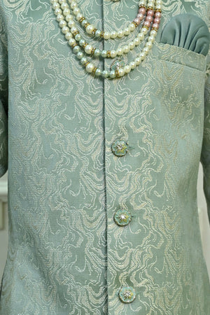 Ahhaaaa Boys Jodhpuri Sherwani Suit – 2 Piece Jacquard Set