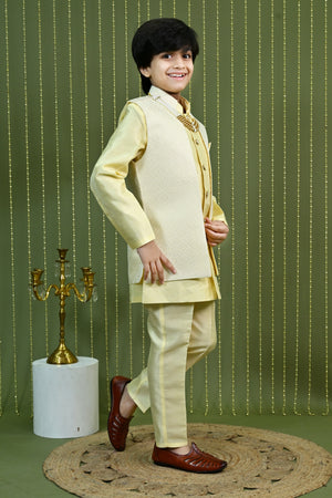 Ahhaaaa Boys Kurta Pajama with Nehru Jacket – 3 Piece Ethnic Set for Kids Wedding & Festive Wear