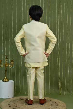 Ahhaaaa Boys Kurta Pajama with Nehru Jacket – 3 Piece Ethnic Set for Kids Wedding & Festive Wear