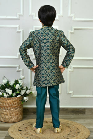 Ahhaaaa Boys Jodhpuri Sherwani Suit – 2 Piece Jacquard with Sequin Embroidery