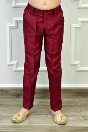 Ahhaaaa Boys Indo-Western Sherwani Kurta Set with Nehru Jacket & Maala – Kids Ethnic Party Wear